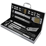 16-Piece BBQ Grill Accessories Set - Barbecue Tool Kit with...