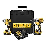 DEWALT 20V MAX* XR Cordless Drill Combo Kit, Brushless,...