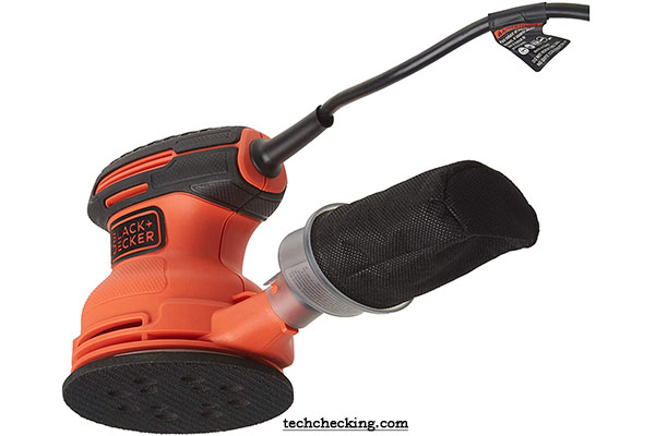 red color orbit sander with a handle
