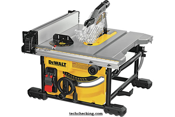 yellow color jobsite table saw